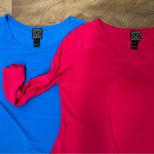 Clara Sun Woo Blue and Pink Blouses Small Art to Wear